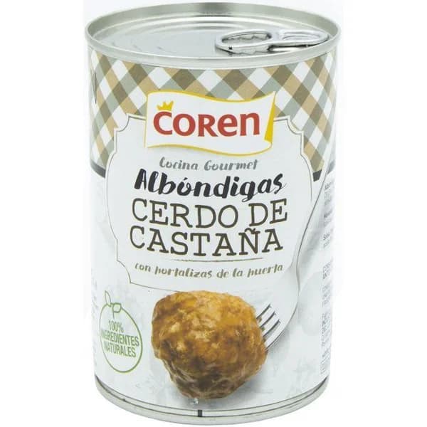 Albóndigas de cerdo alimentado con castañas COREN, lata 425 g - 1 ud - Imagen del producto en Findit