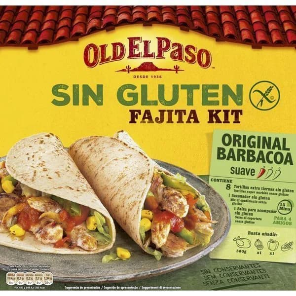 Fajita kit sin gluten OLD EL PASO, caja 527 g - 0.53 kg - Imagen del producto en Findit