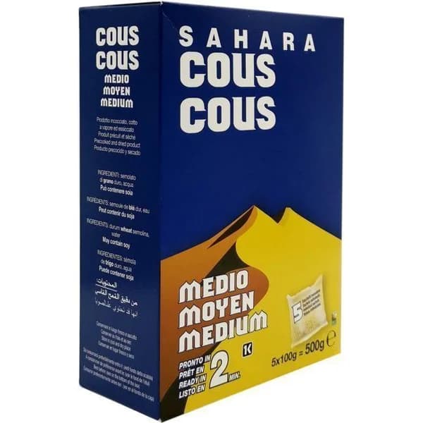 Cuscus grano medio SAHARA, pack 5x100 g - 0.5 kg - Imagen del producto en Findit