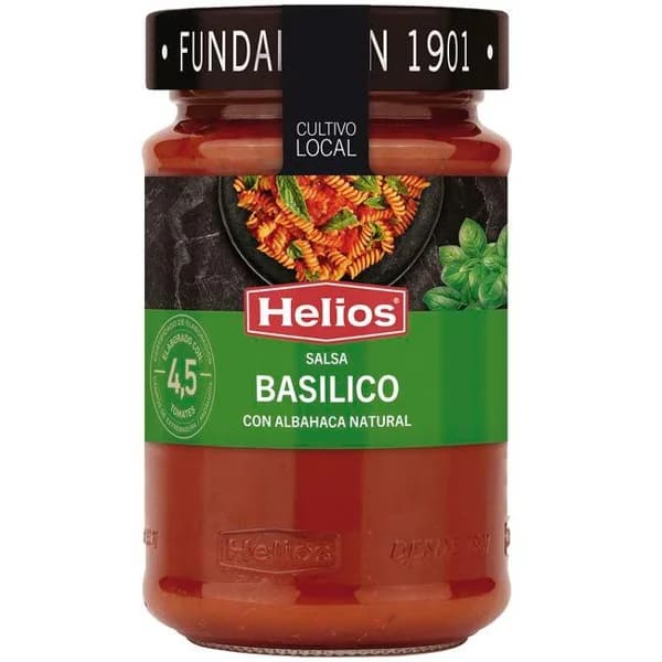 Salsa basilico para pasta HELIOS, frasco 380 g - 0.38 kg - Imagen del producto en Findit