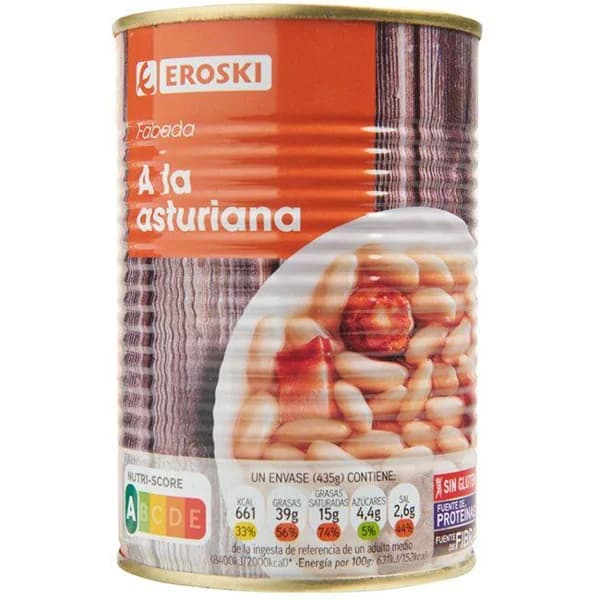 Fabada Asturiana EROSKI, lata 435 g - 0.43 kg - Imagen del producto en Findit