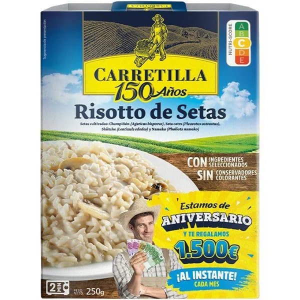 Risotto de setas CARRETILLA, bandeja 250 g - 0.25 kg - Imagen del producto en Findit