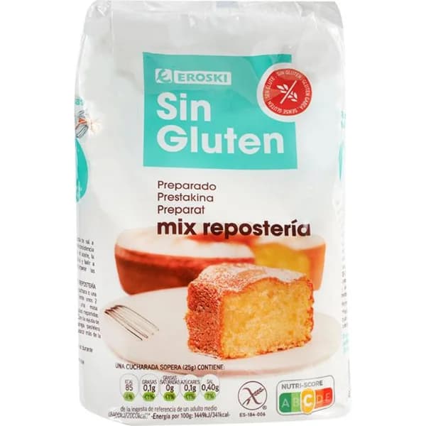 Mix harina de repostería sin gluten EROSKI, paquete 1 kg - 1 kg - Imagen del producto en Findit