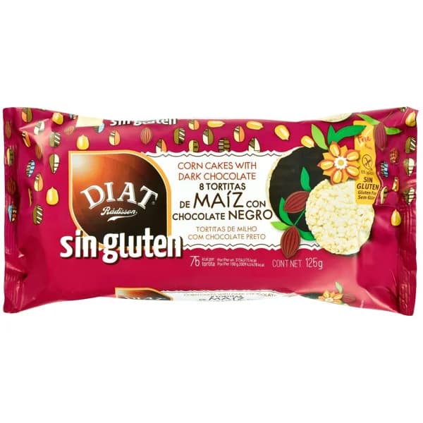 Tortitas de maíz con chocolate negro D. RADISSON, paquete 125 g - 0.13 kg - Imagen del producto en Findit