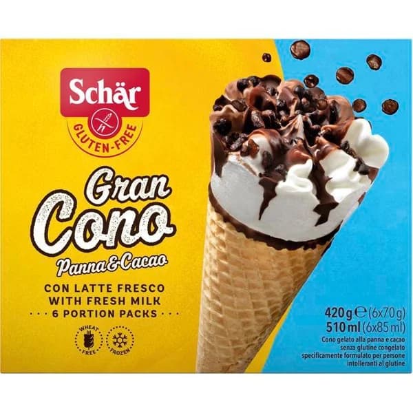 Helado gran cono sin gluten SCHAR, caja 420 g - 0.42 kg - Imagen del producto en Findit