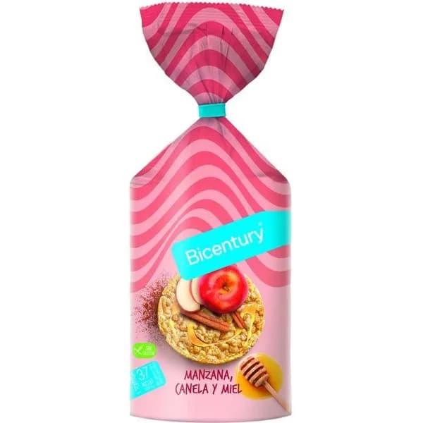 Tortita de maíz, manzana, canela y miel BICENTURY, paquete 134 g - 0.13 kg - Imagen del producto en Findit