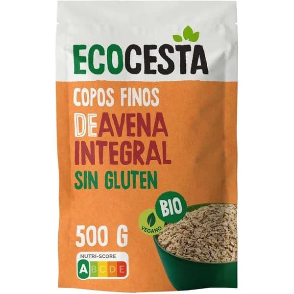 Copos finos de avena integral sin gluten bio ECOCESTA, 500g - 0.5 kg - Imagen del producto en Findit
