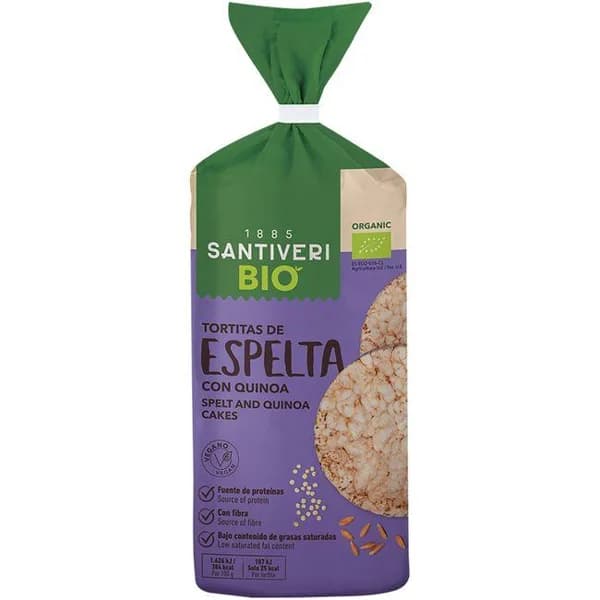 Tortita de espelta y quinoa bio SANTIVERI, paquete 100 g - 0.1 kg - Imagen del producto en Findit