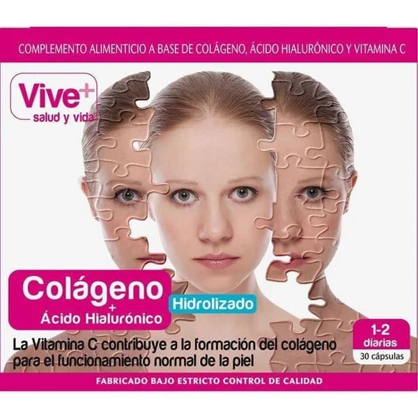 Colágeno-Ácido hialourónico VIVE+, caja 30 cápsulas - 30 ud - Imagen del producto en Findit