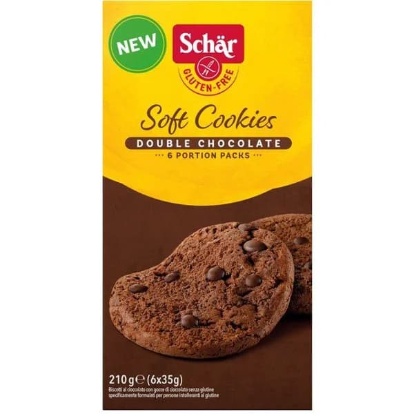 Cookies suaves de doble chocolate SCHAR, caja 210 g - 0.21 kg - Imagen del producto en Findit