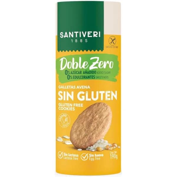 Galletas sin gluten doble zero SANTIVERI, caja 190 g - 0.19 kg - Imagen del producto en Findit