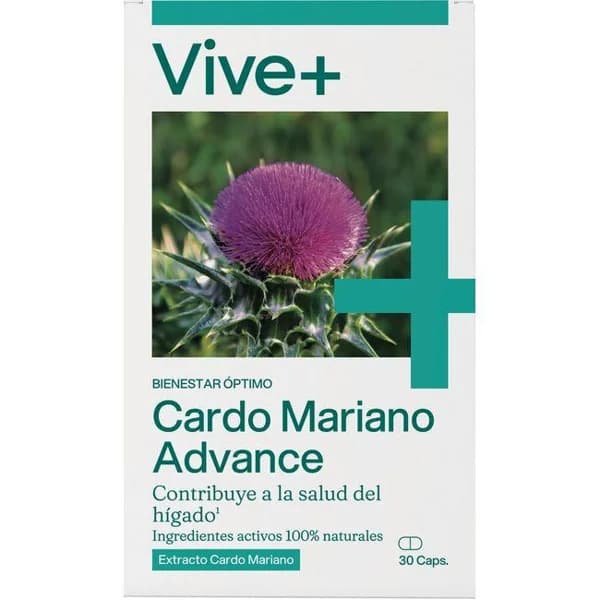 Cardo mariano advance vegetal VIVE+, caja 30 uds - 30 ud - Imagen del producto en Findit