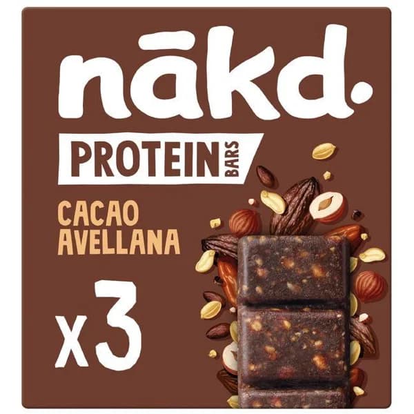 Barritas protein cacao avellanas NAKD, pack 3x45 g - 0.14 kg - Imagen del producto en Findit