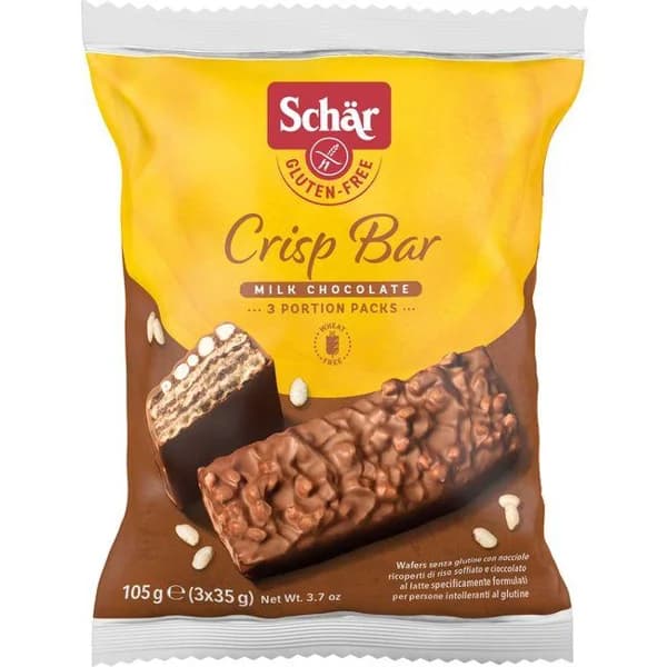 Barrita barquillo choco crisp sin gluten SCHAR, bolsa 105 g - 0.1 kg - Imagen del producto en Findit