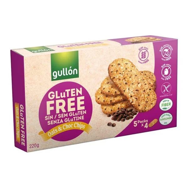 Galleta de avena-chips sin gluten GULLÓN, caja 220 g - 0.22 kg - Imagen del producto en Findit