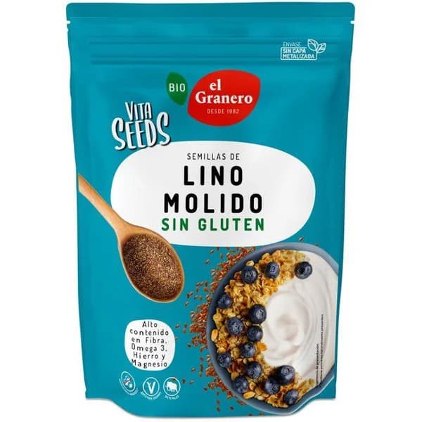 Vitaseeds semillas de lino molido bio EL GRANERO, bolsa 300 g - 0.3 kg - Imagen del producto en Findit