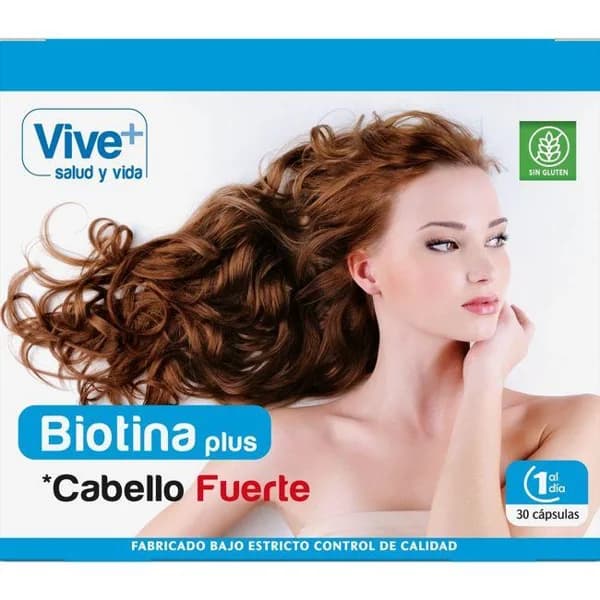 Biotina cabello fuerte VIVE+, caja 30 cápsulas - 30 ud - Imagen del producto en Findit
