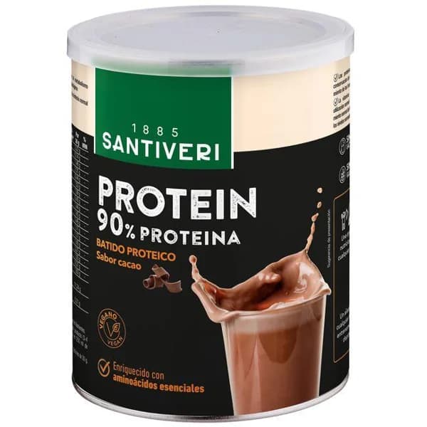 Protein-90 instantáneo sabor cacao SANTIVERI, bote 200 g - 0.2 kg - Imagen del producto en Findit