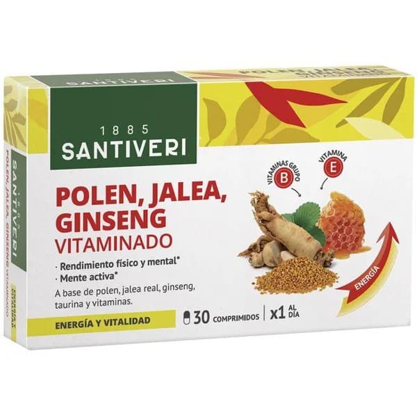Comprimidos polen, jalea, ginseng SANTIVERI, caja 24 g - 1 ud - Imagen del producto en Findit