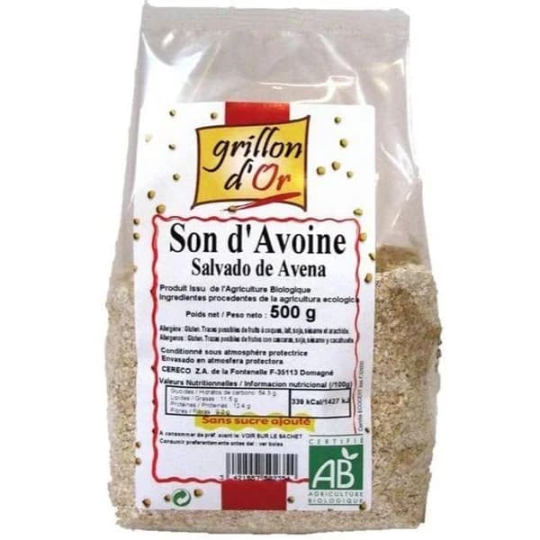 Salvado de avena GRILLON D'OR, bolsa 500 g - 0.5 kg - Imagen del producto en Findit