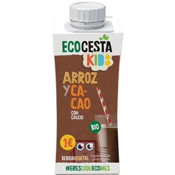 Bebida mini de arroz y cacao c/ calcio bio ECOCESTA, brik 250 ml - 0.25 l - Imagen del producto en Findit