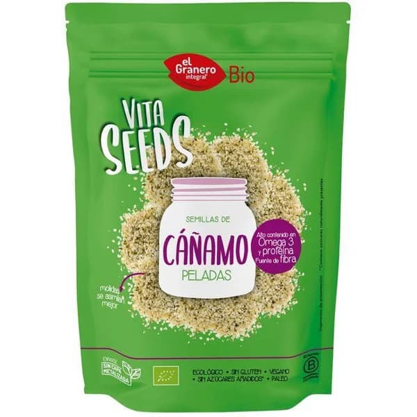 Vitaseeds semillas de cáñamo pelado bio EL GRANERO, bolsa 200 g - 0.2 kg - Imagen del producto en Findit