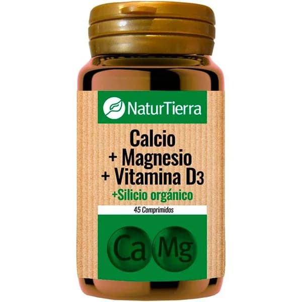 Calcio, magnesio y vitamina d3 NATURTIERRA, bote 45 uds - 45 ud - Imagen del producto en Findit