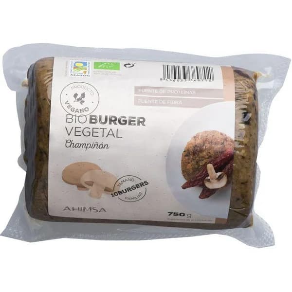 Bio burger vegetal de champiñón AHIMSA, paquete 750 g - 0.75 kg - Imagen del producto en Findit