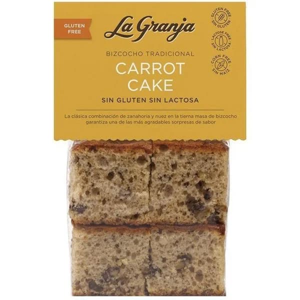 Carrot cake s/ gluten s/ lactosa LA GRANJA, paquete 350 g - 0.35 kg - Imagen del producto en Findit