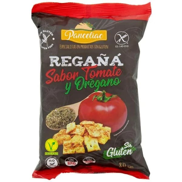 Regaña sin gluten tomate  PANCELIAC, bolsa 80 g - 0.08 kg - Imagen del producto en Findit