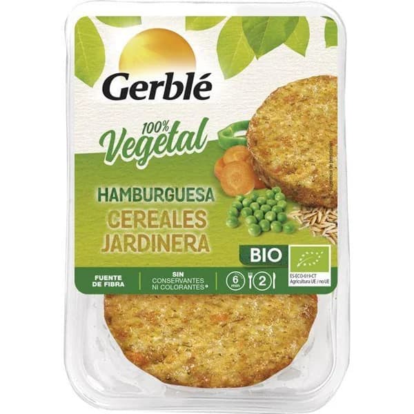 Hamburguesa de cereales jardinera GERBLÉ BIO, bandeja 160 g - 0.16 kg - Imagen del producto en Findit