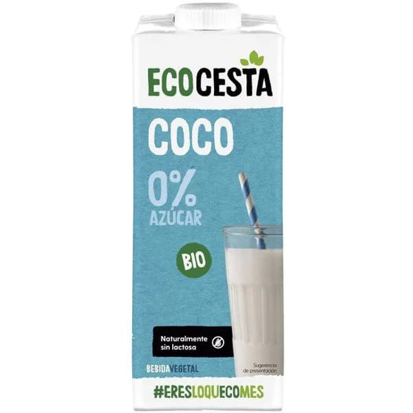 Bebida vegetal de coco sin azúcar ECOCESTA, brik 1 litro - 1 l - Imagen del producto en Findit