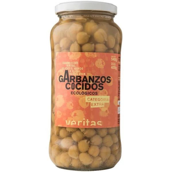 Garbanzos cocidos VERITAS, frasco 400 g - 0.4 kg - Imagen del producto en Findit