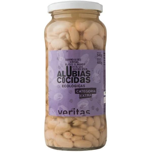 Judia blanca cocida VERITAS, frasco 400 g - 0.4 kg - Imagen del producto en Findit