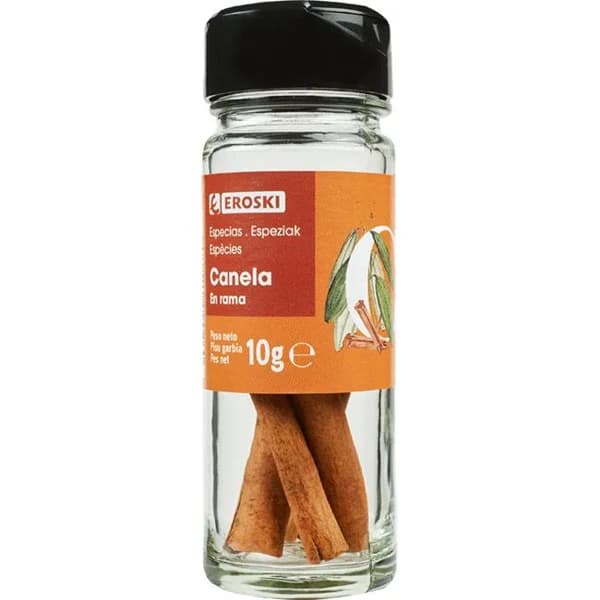 Canela en rama EROSKI, frasco 10 g - 0.01 kg - Imagen del producto en Findit