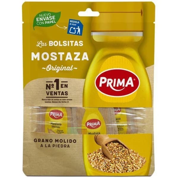 Mostaza PRIMA, pack 12x4 g - 0.05 kg - Imagen del producto en Findit