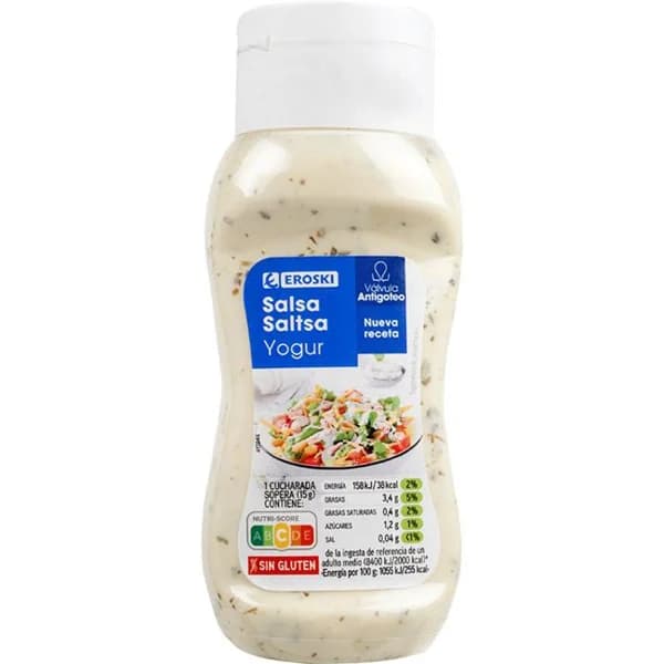 Salsa de yogur EROSKI, bote 300 g - 0.3 kg - Imagen del producto en Findit