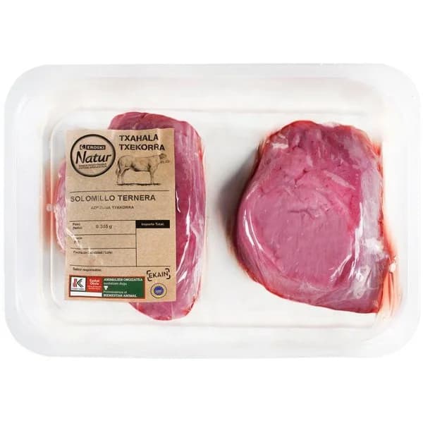 Solomillo de Ternera EUSKAL OKELA EROSKI Natur, bandeja aprox. 400 g - 0.4 kg - Imagen del producto en Findit