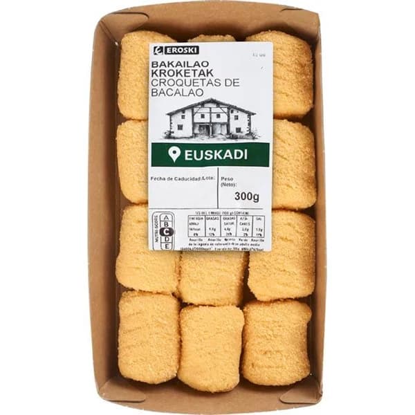 Croquetas de bacalao EROSKI, bandeja 300 g - 0.3 kg - Imagen del producto en Findit