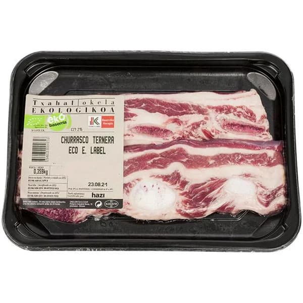 Churrasco de Ternera ecológica EUSKO LABEL, bandeja aprox. 350 g - 0.35 kg - Imagen del producto en Findit
