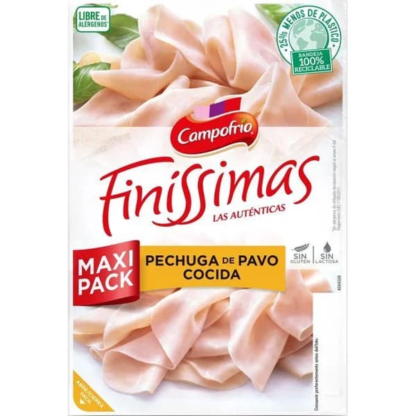 Pechuga de pavo CAMPOFRÍO FINÍSSIMAS, bandeja 180 g - 0.17 kg - Imagen del producto en Findit