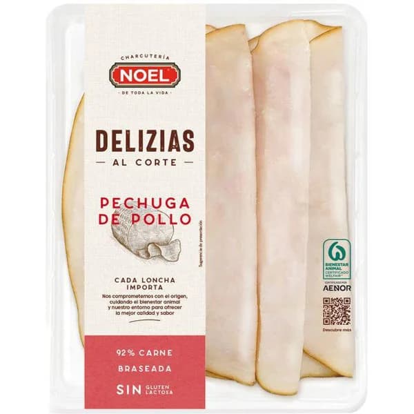 Pechuga de pollo NOEL Delizias, bandeja 110 g - 0.12 kg - Imagen del producto en Findit