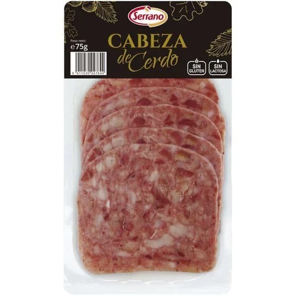 Cabeza de cerdo CARNICAS SERRANO, sobre 75 g - 0.08 kg - Imagen del producto en Findit