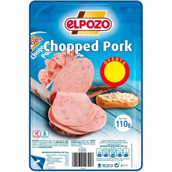 Chopped pork en lonchas ELPOZO, bandeja 100 g - 0.1 kg - Imagen del producto en Findit