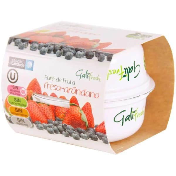 Pure de arándano-fresa GALIFRESH, pack 2x150 g - 0.3 kg - Imagen del producto en Findit