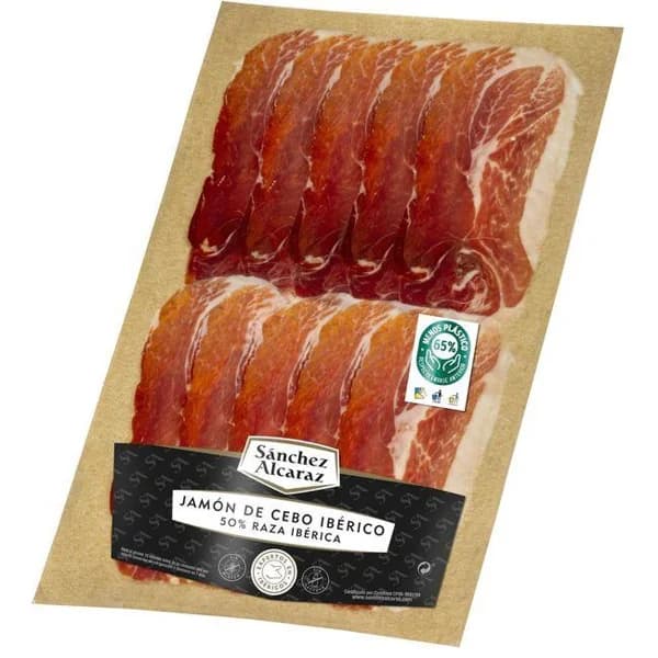 Jamón ibérico cebo 50% raza ibérica SANCHEZ ALCARAZ, sobre 150 g - 0.15 kg - Imagen del producto en Findit