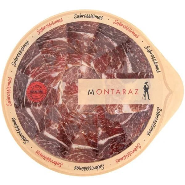 Plato jamón ib cebo de campo 50% r. ibérica MONTARAZ, sobre 90 g - 0.09 kg - Imagen del producto en Findit