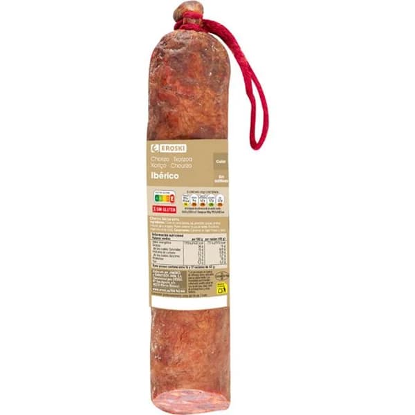 Chorizo ibérico EROSKI, al corte, compra mínima 100 g - 0.1 kg - Imagen del producto en Findit