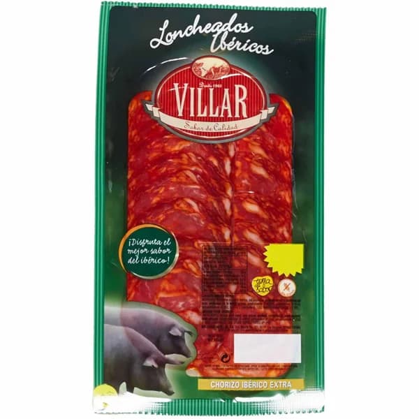 Chorizo ibérico extra VILLAR, sobre 45 g - 0.05 kg - Imagen del producto en Findit