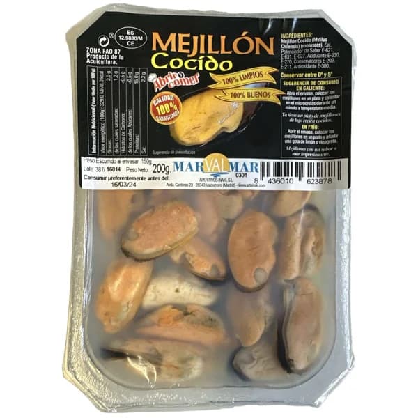 Mejillón cocido ARTEIÑAKI MVM, tarrina 150 g - 0.15 kg - Imagen del producto en Findit